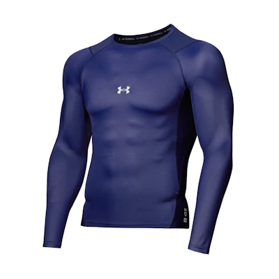 Under Armour Logo Navy Blue Slim-Fit Crewneck Sweatshirt 1364468-410