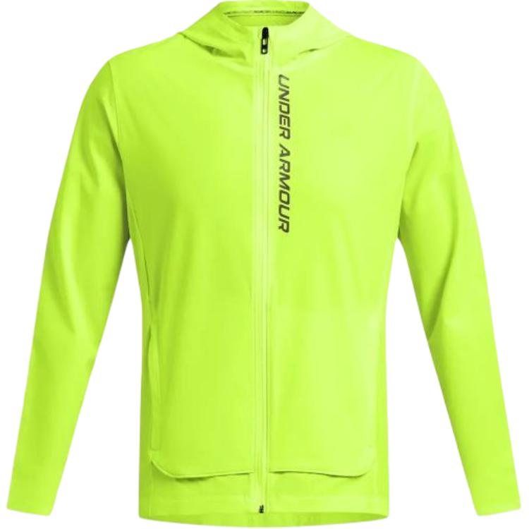 Under Armour Logo Print Breathable Waterproof Hooded Jacket Green/Yellow Men 1376794-731