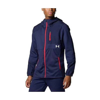Under Armour Logo Print Full-Zip Hoodie Jacket Men’s - Dark Blue 1381264-410