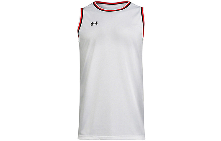 Under Armour Logo Print Loose-Fit White Knit Sports Tank Unisex Breathable Vest. 21500101-100