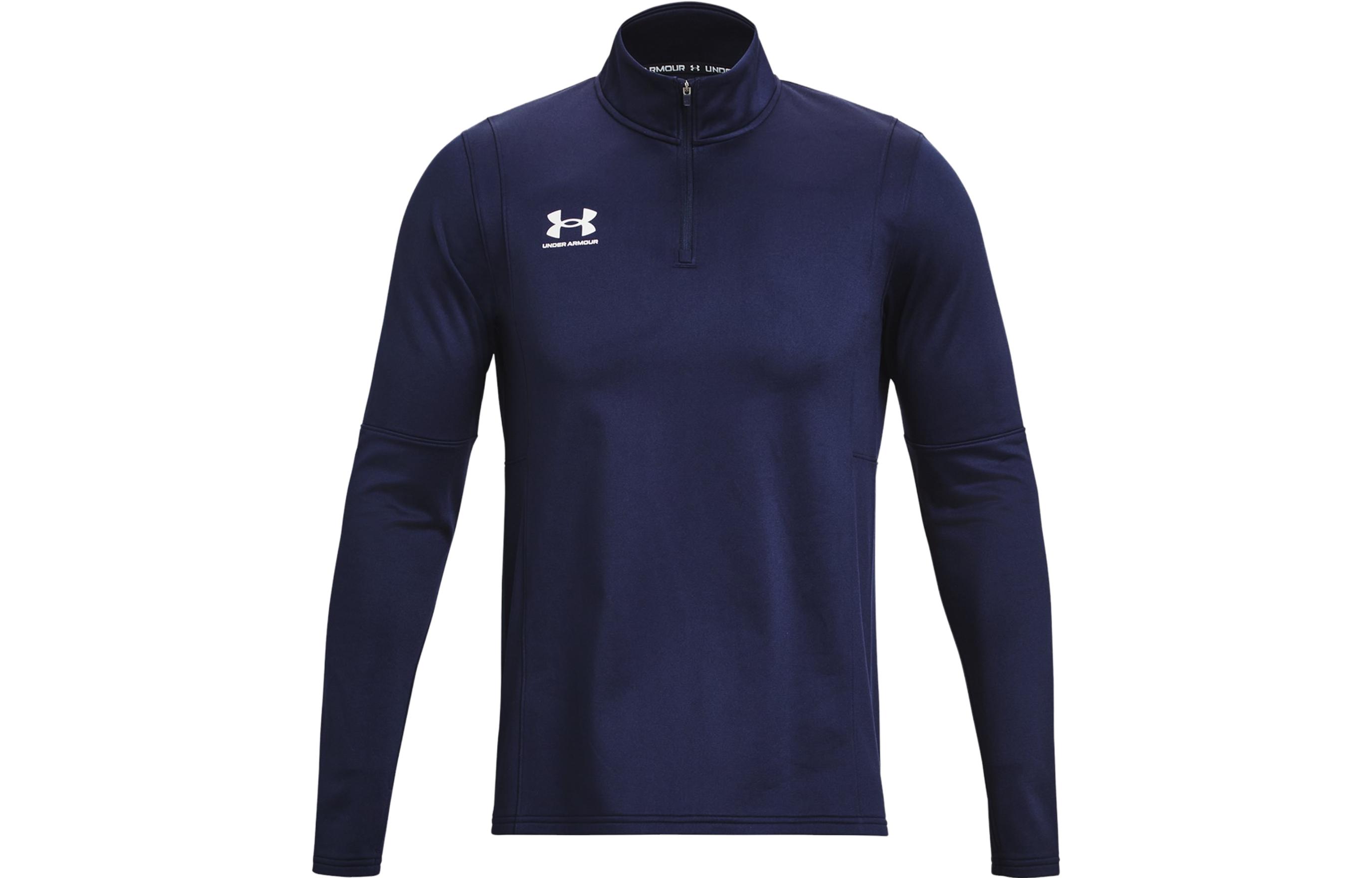 Under Armour Logo Print Stand Collar Navy Blue Long-Sleeve Sweatshirt 1379588-410