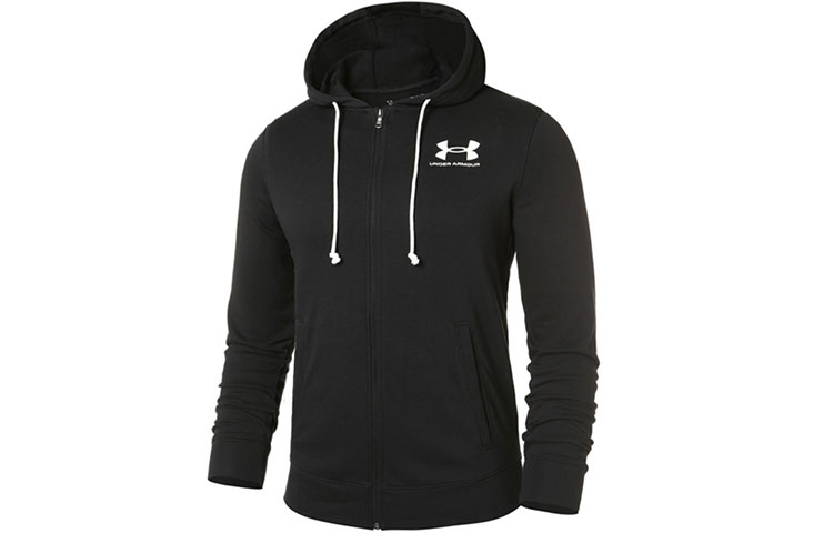 Under Armour Logo Print Zip-Up Hoodie Jacket - Black 1370409-001