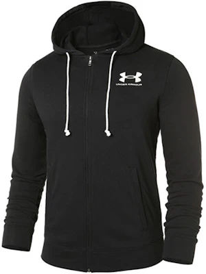 Under Armour Logo Print Zip-Up Hoodie Jacket - Black 1370409-001 Buy Under Armour Logo Print Zip-Up Hoodie Jacket - Black 1370409-001