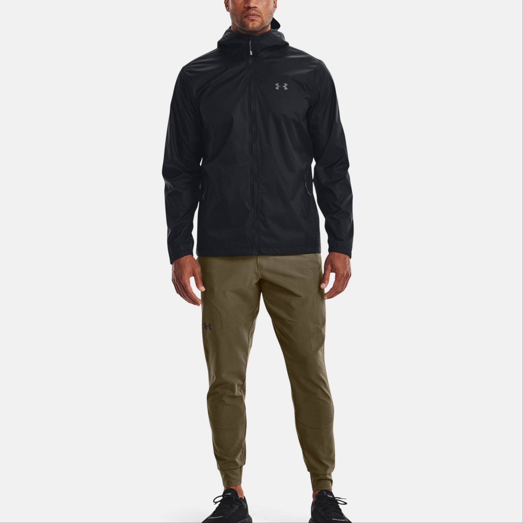 Under Armour Logo Print Zip-Up Hoodie Jacket Black 1321439-002 圖 4