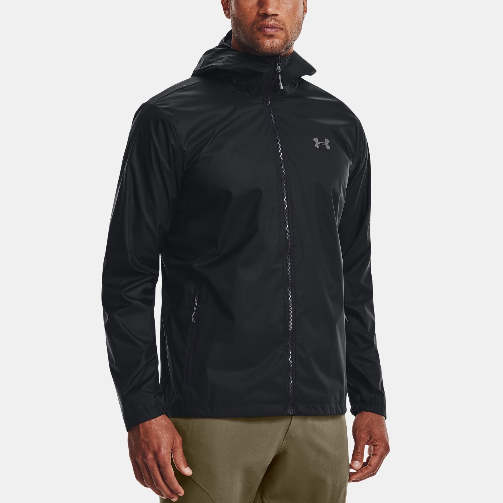 Under Armour Logo Print Zip-Up Hoodie Jacket Black 1321439-002 圖 6