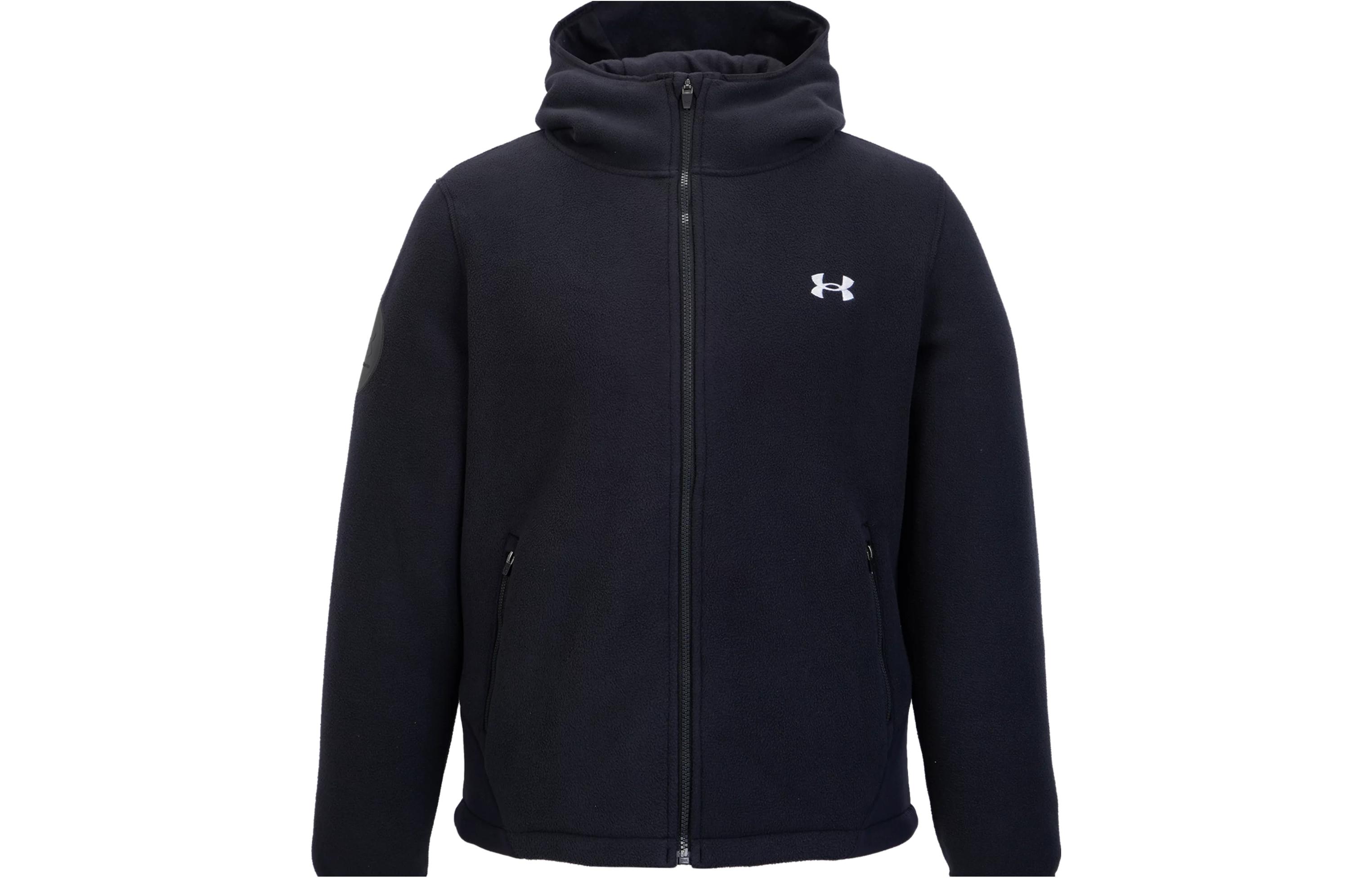 Under Armour Logo Print Zip-Up Hoodie Jacket Unisex Black 1376614-001