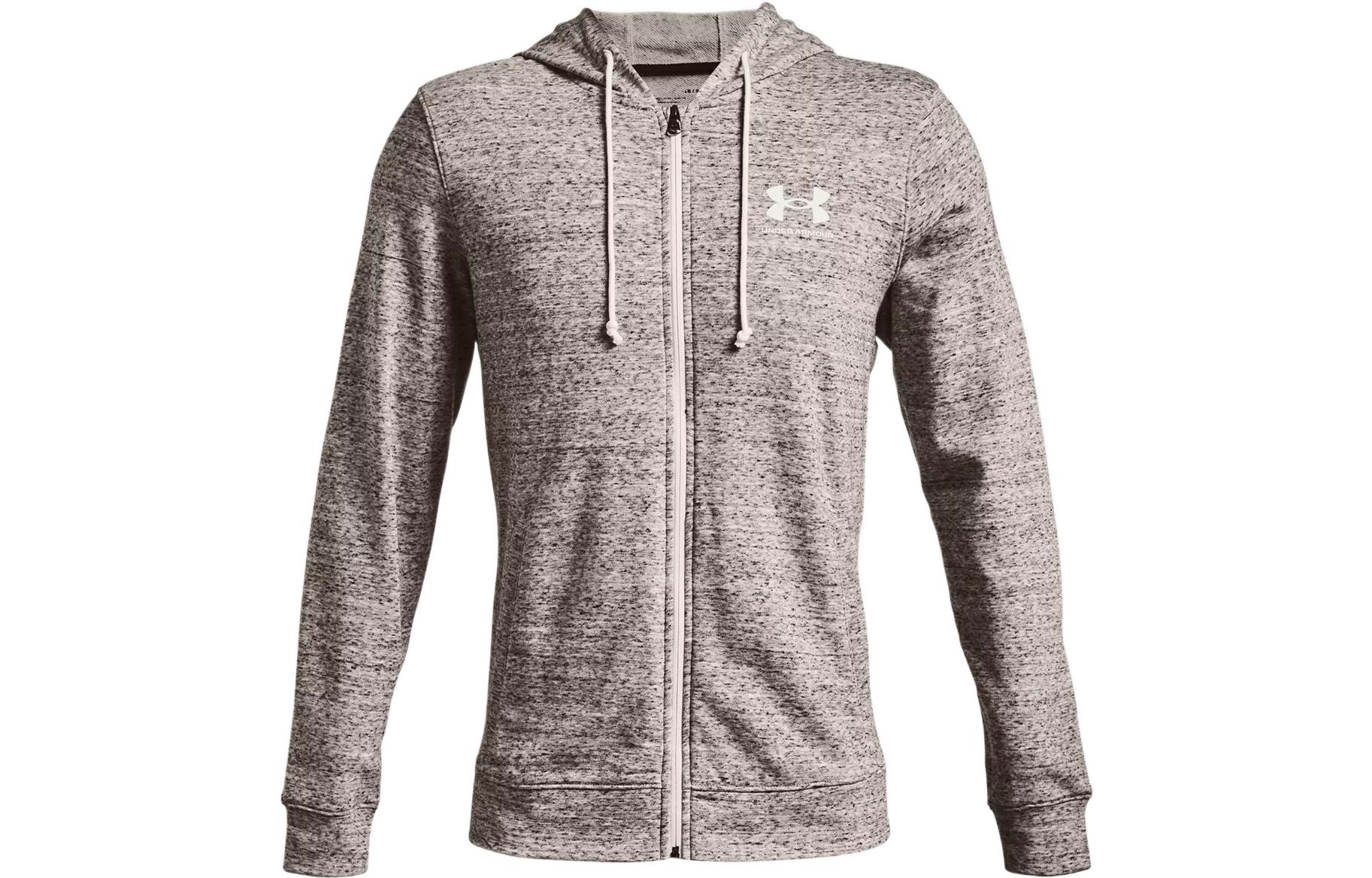 Under Armour Logo Print Zip Hoodie Jacket - Agate White 1370409-112