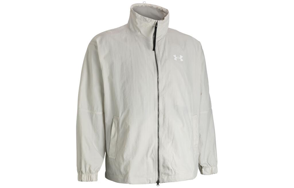 Under Armour Logo Zip-Up Casual Stand Collar Jacket Men’s Grey/Brown 1387995-114
