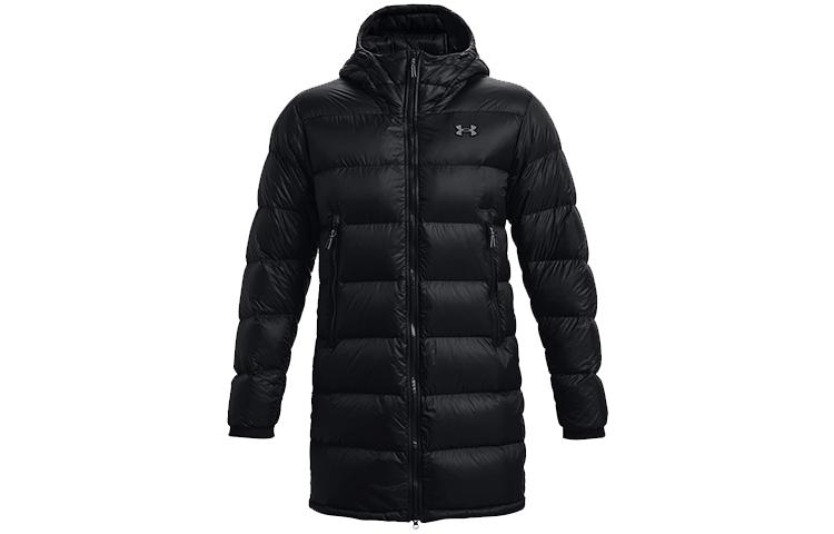 Order Under Armour Jaket Hoodie Panjang Hitam Puffer Latihan Musim Dingin 1364902-001