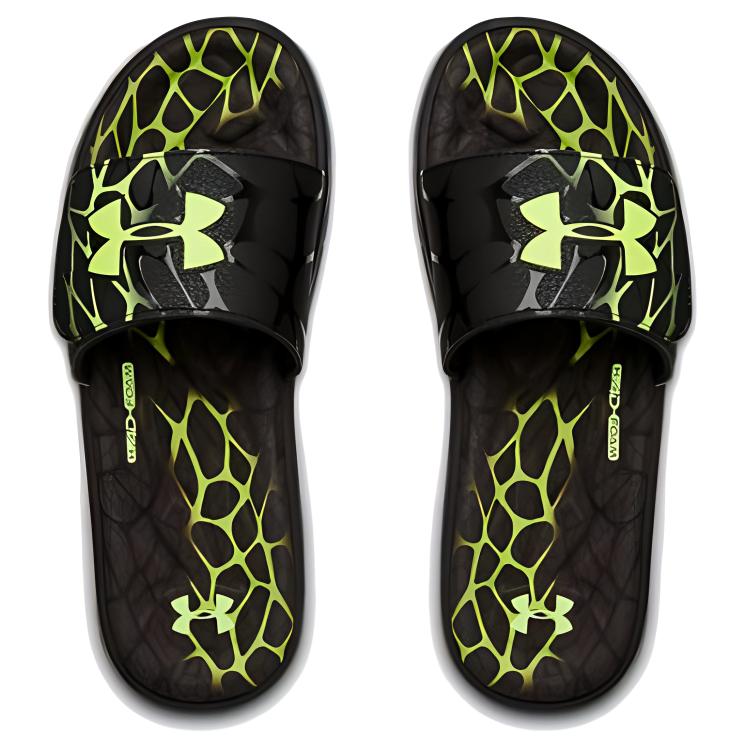 Shop Pantoufles Under Armour Mercenary Noir/Vert 3022713-001