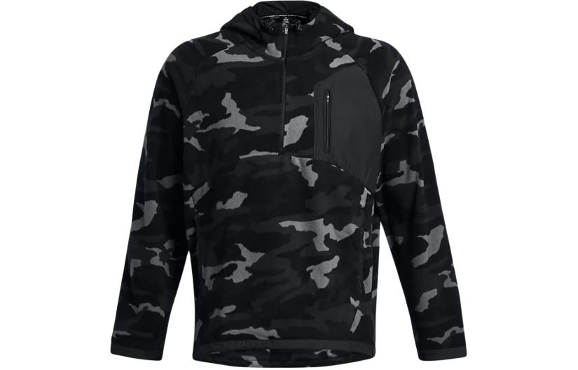 Under Armour Microfleece Camo Printed Hoodie Black Long Sleeve Sweatshirt 1378982-001