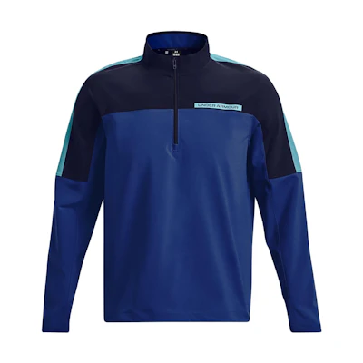 Under Armour Navy Blue Colorblock Pullover Sweatshirt with Stand Collar 1377382-471