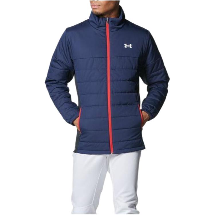 Under Armour Navy Blue Logo Print Long-Sleeve Woven Jacket 1381257-410