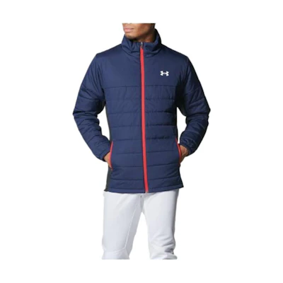 Under Armour Navy Blue Logo Print Long-Sleeve Woven Jacket 1381257-410