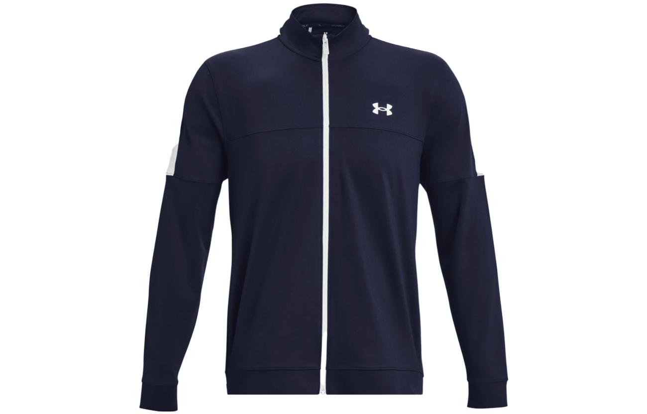 Under Armour Navy Blue Retro Logo Zip-Up Jacket with Stand Collar 1377399-410