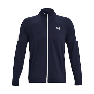 Under Armour Navy Blue Retro Logo Zip-Up Jacket with Stand Collar 1377399-410