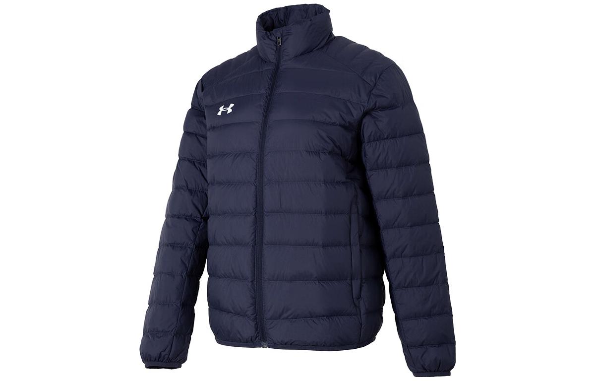 Under Armour Navy Quilted Puffer Jacket Unisex Casual Stand Collar Short Style 23600804-409