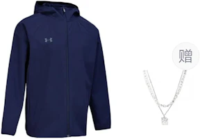Under Armour Navy Unisex Lightweight Breathable Hoodie Jacket with Free Necklace 24600410-409 Under Armour Navy Unisex Lightweight Breathable Hoodie Jacket with Free Necklace 24600410-409