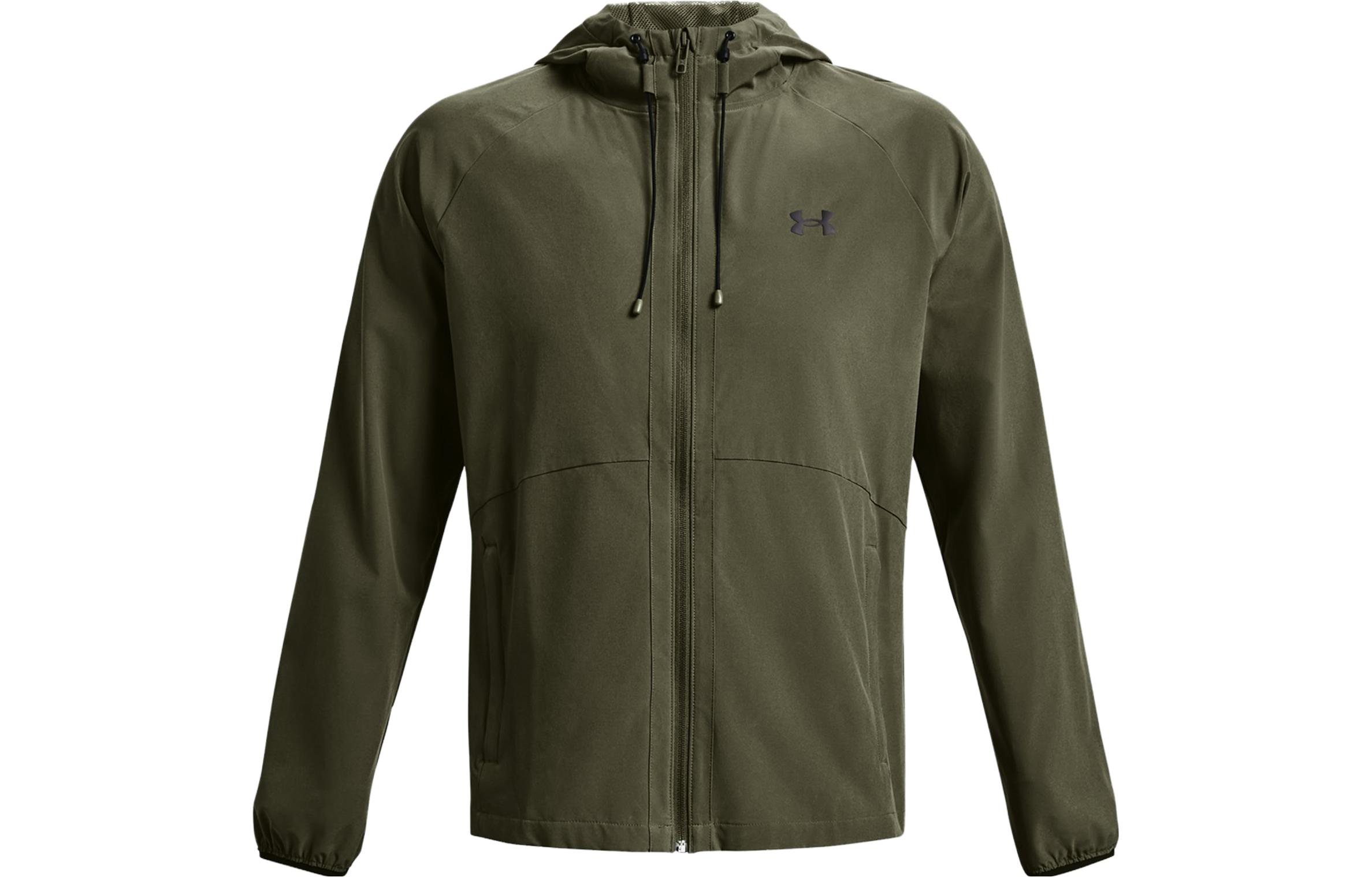 Under Armour Olive Green Logo Full-Zip Hoodie Jacket 1377171-390
