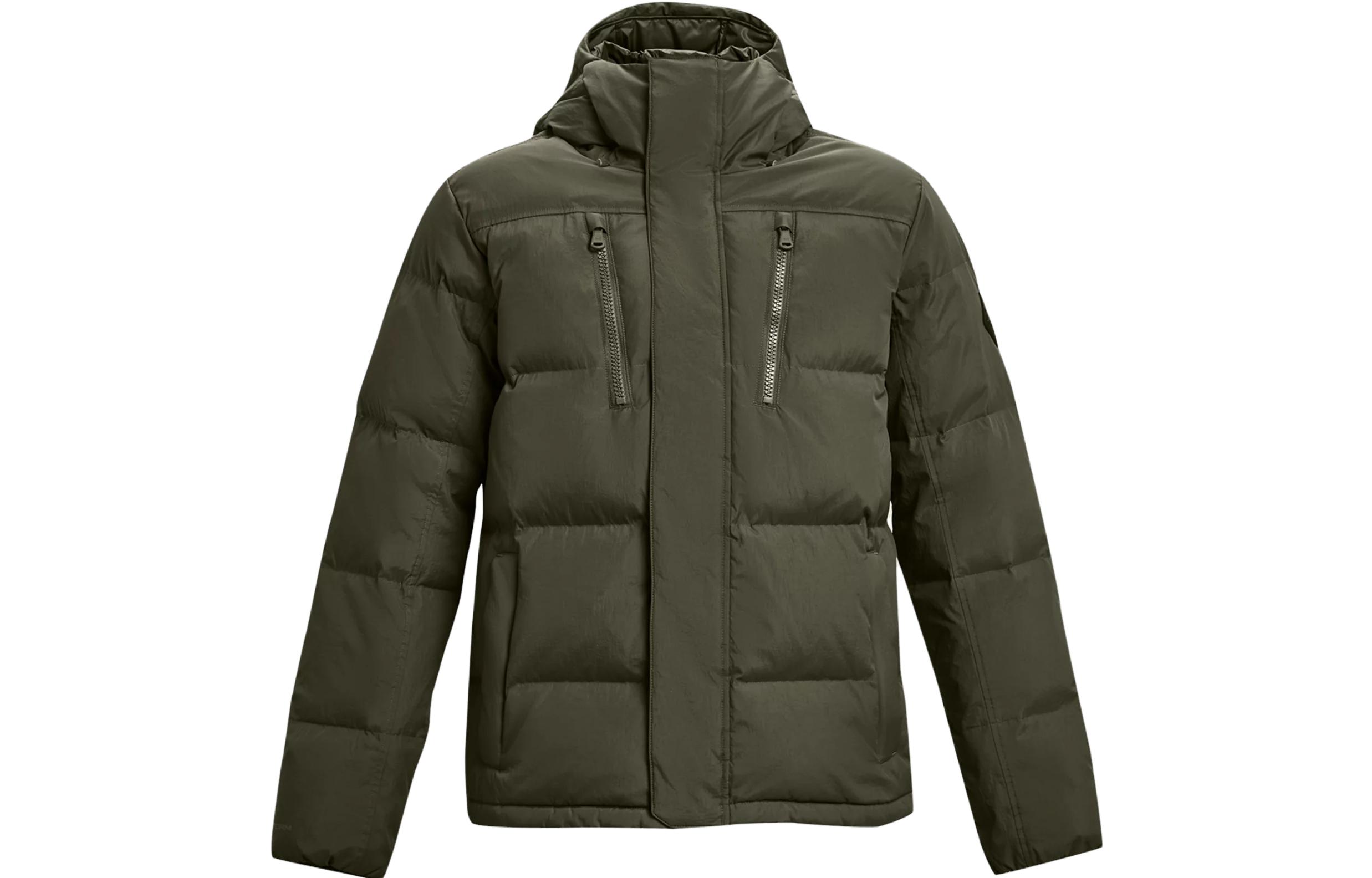 Under Armour Olive Green Solid Color Zip-Up Hoodie Jacket 1378830-390 圖 2