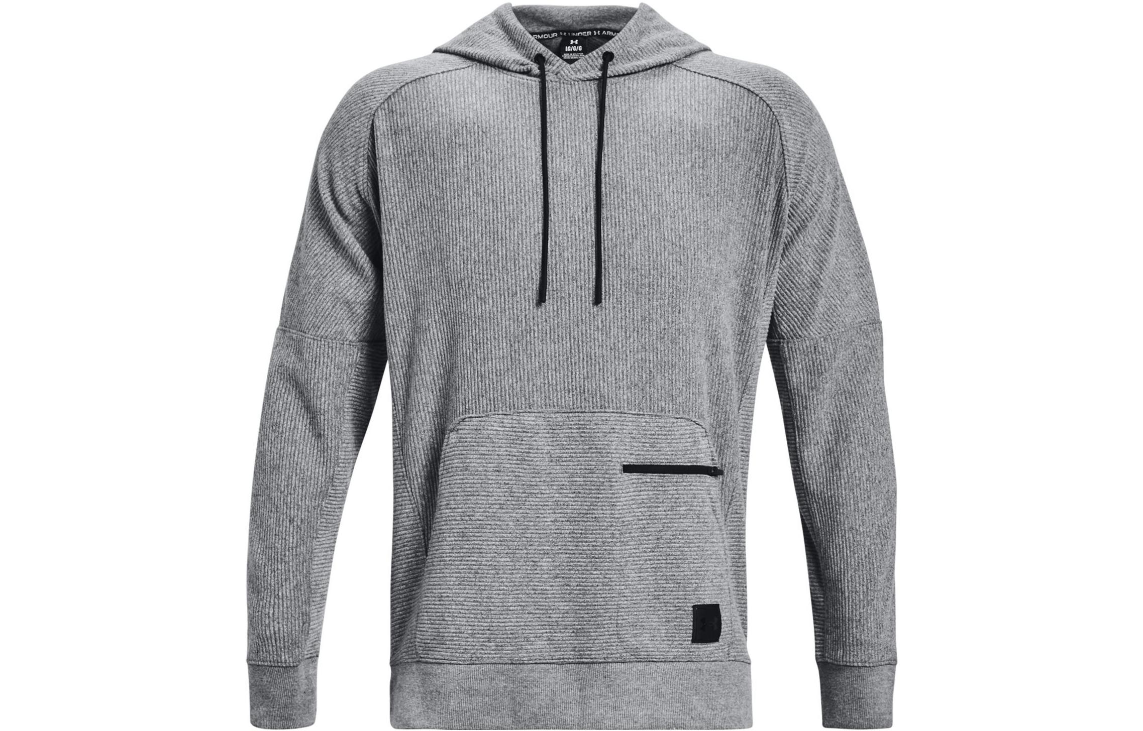 Under Armour Ottoman Fleece Hoodie Dark Grey Pullover Casual Sweatshirt 1373878-001