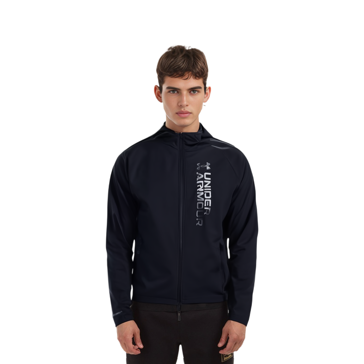 Cheap 安德玛防风防水轻量跑步夹克黑色 1361502-001