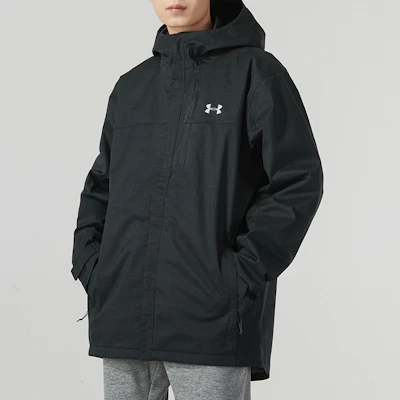 安德玛户外防风加厚连帽夹克 1300663-002 1