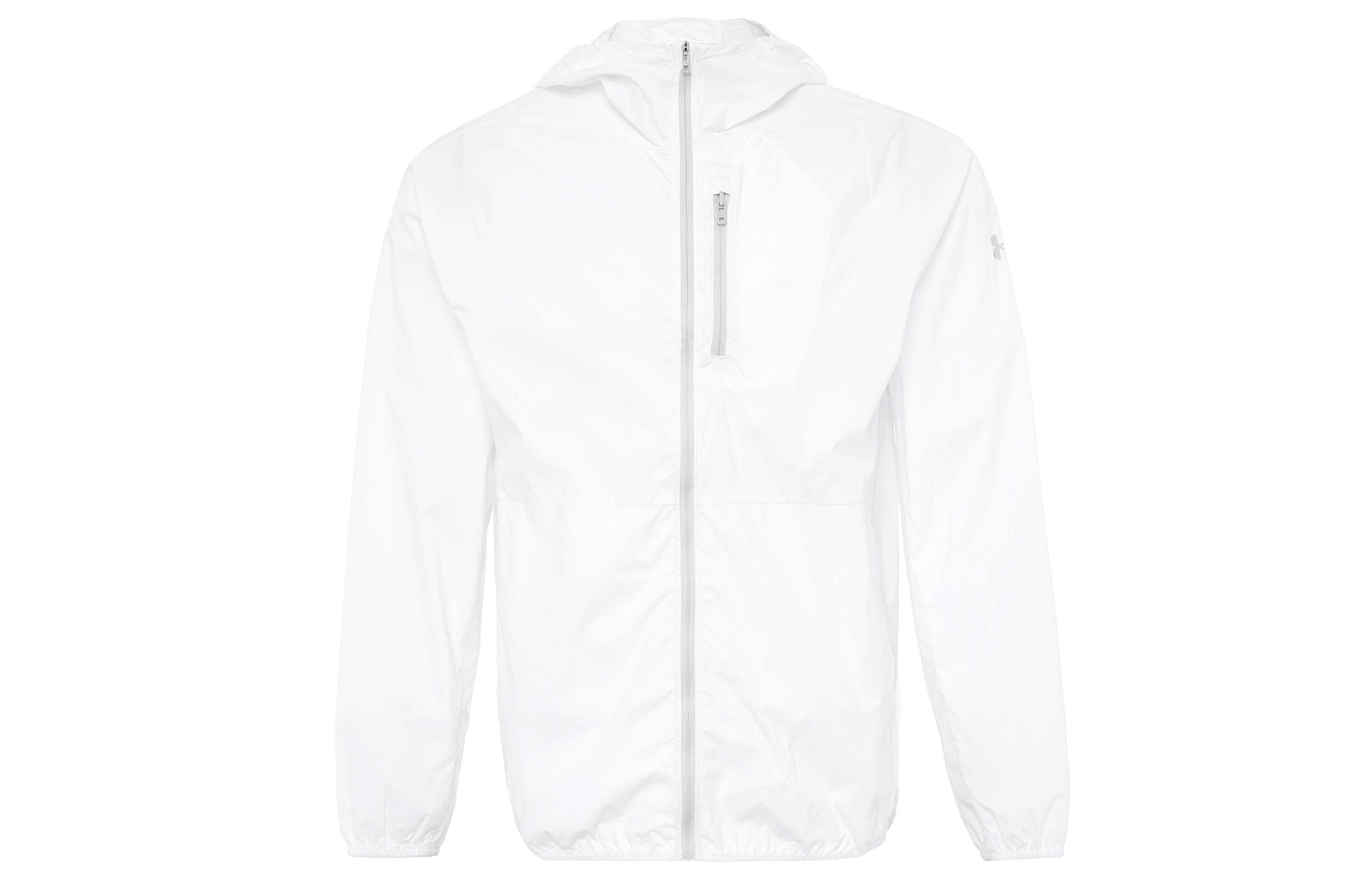 Under Armour Phantom Windbreaker White Hooded Zip Jacket Casual Wear 1381879-100