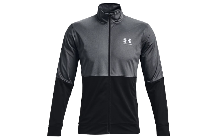 Under Armour Pique Track Grey Breathable Zip-Up Training Jacket 1366202-012