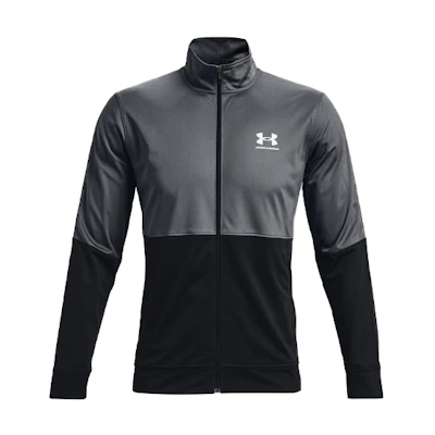 Under Armour Pique Track Grey Breathable Zip-Up Training Jacket 1366202-012