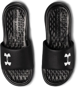 UAプレイメーカー スライド サンダル (黒) 3000061-001 Shop UAプレイメーカー スライド サンダル (黒) 3000061-001