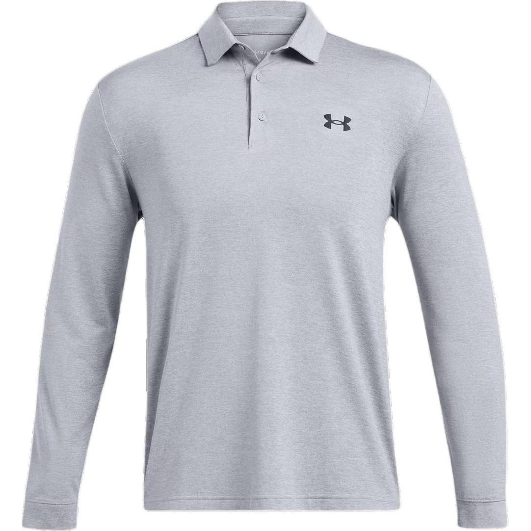 Under Armour Playoff Golf Long Sleeve Polo Shirt Steel Grey (). 1387123-035