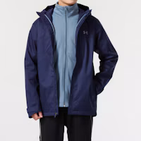 Shop Under Armour 防風3合1連帽外套 藍色戶外休閒夹克 1300663-411