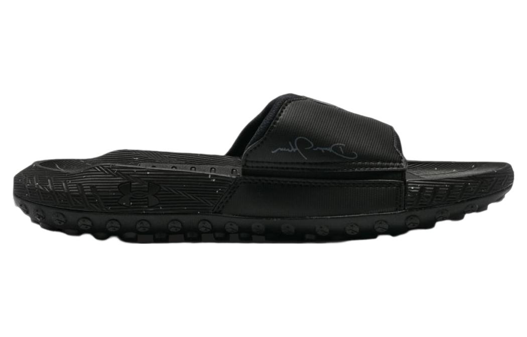 Lookbook Under Armour Project Rock 3 Slide ''Schwarz Pitch Grau'' 3026034-001