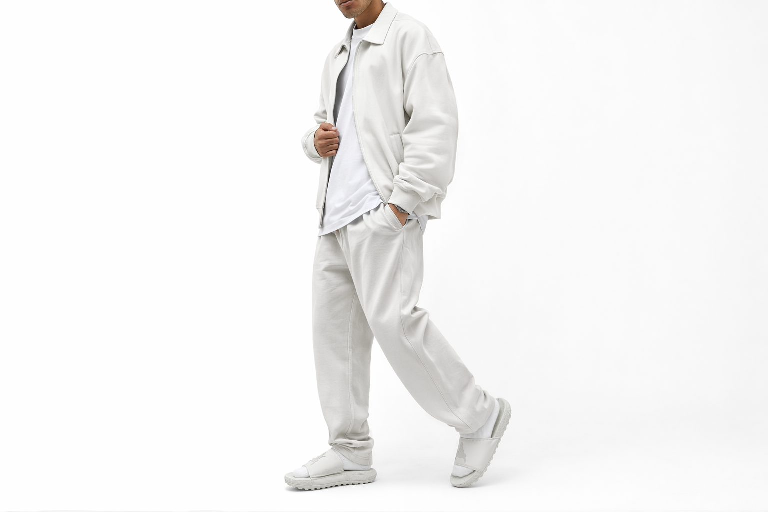 Order Under Armour Project Rock 3 Slide 'White Halo Grey' 3026034-100