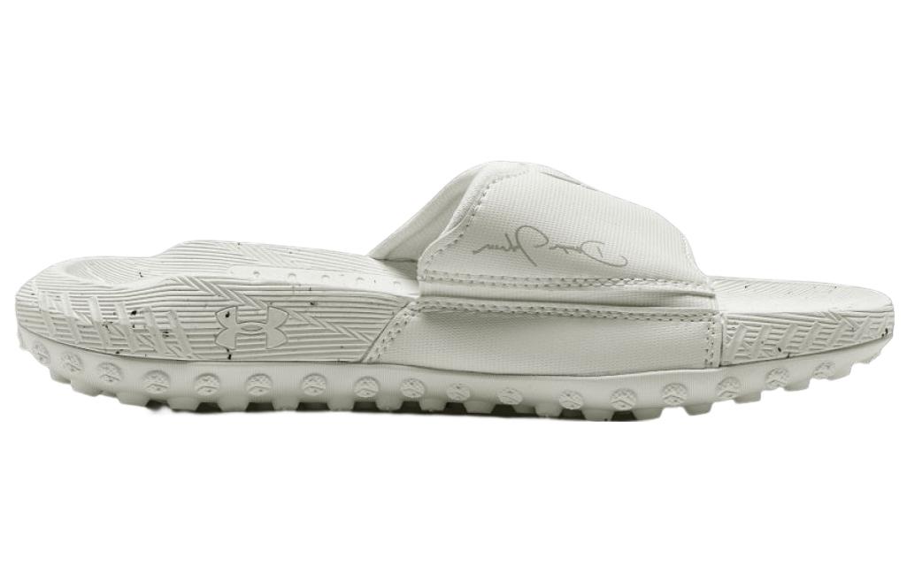 Lookbook Under Armour Project Rock 3 Slide 'White Halo Grey' 3026034-100