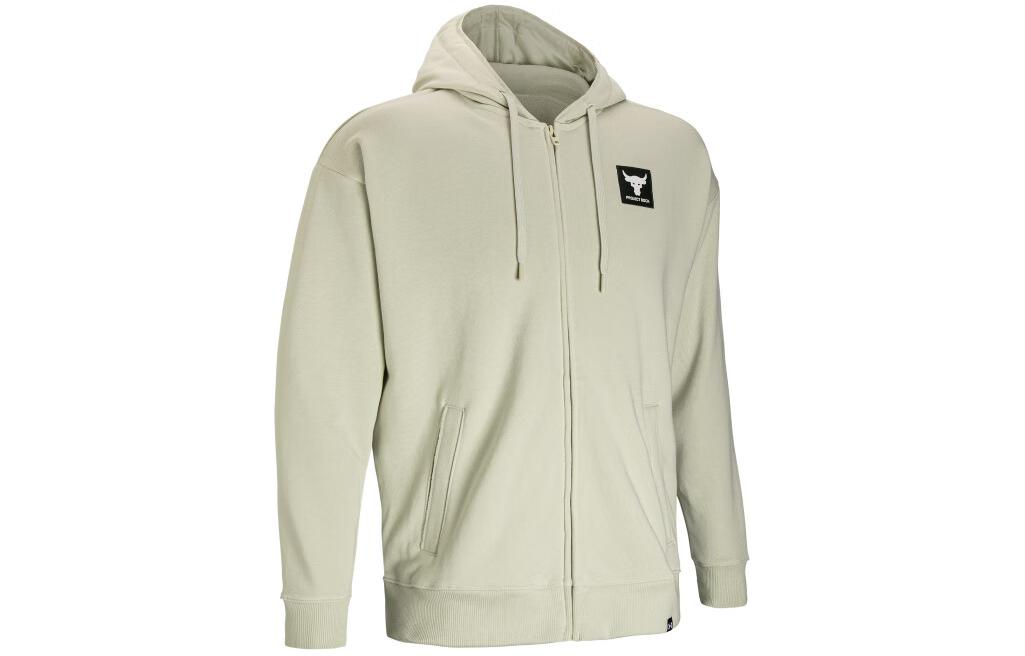 Under Armour Project Rock Full-Zip Hoodie Jacket Pink Sand Grey 1383598-273