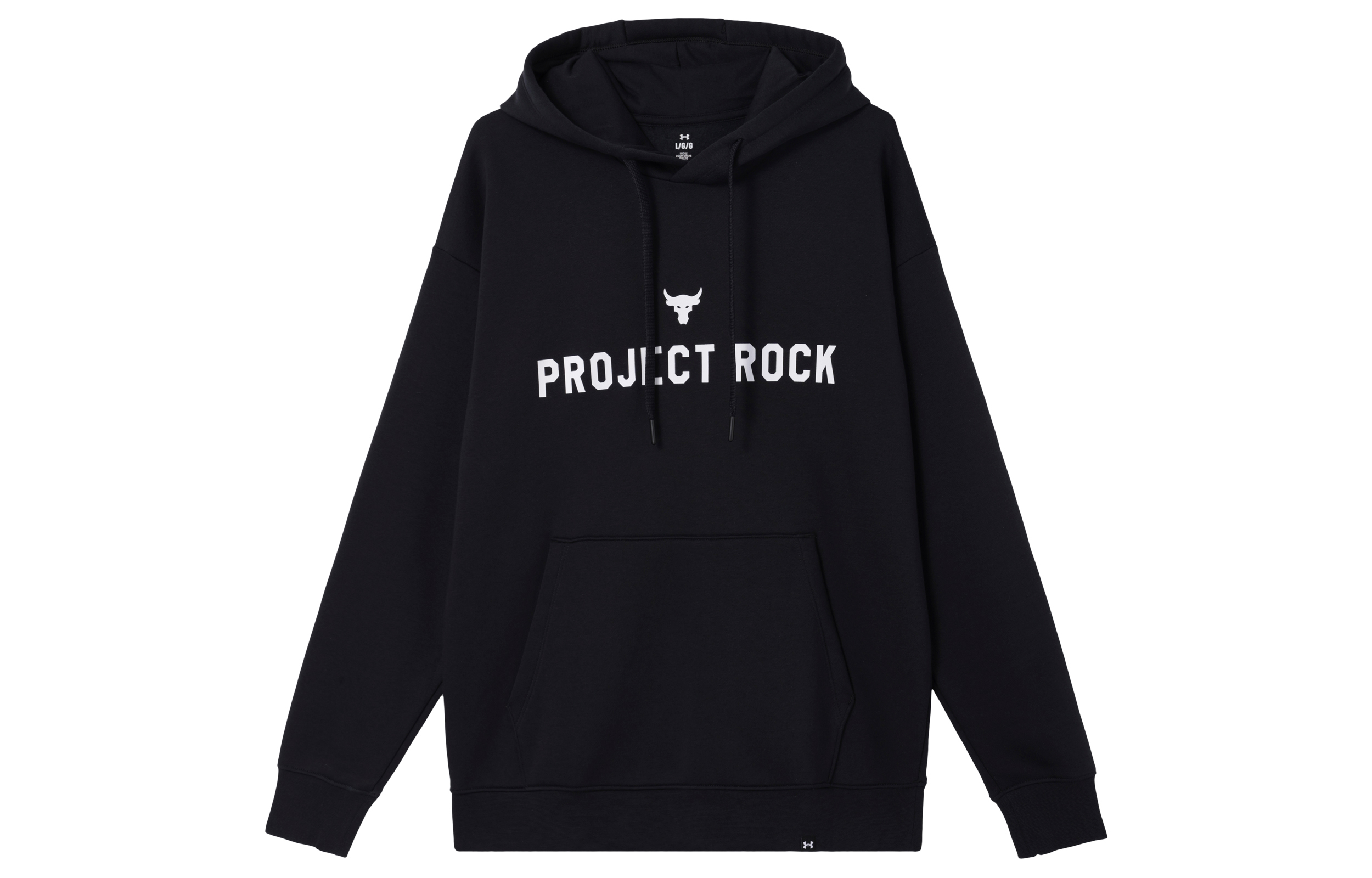 Under Armour Project Rock Logo Print Hoodie Black - Stylish Comfort Wear 1386882-001