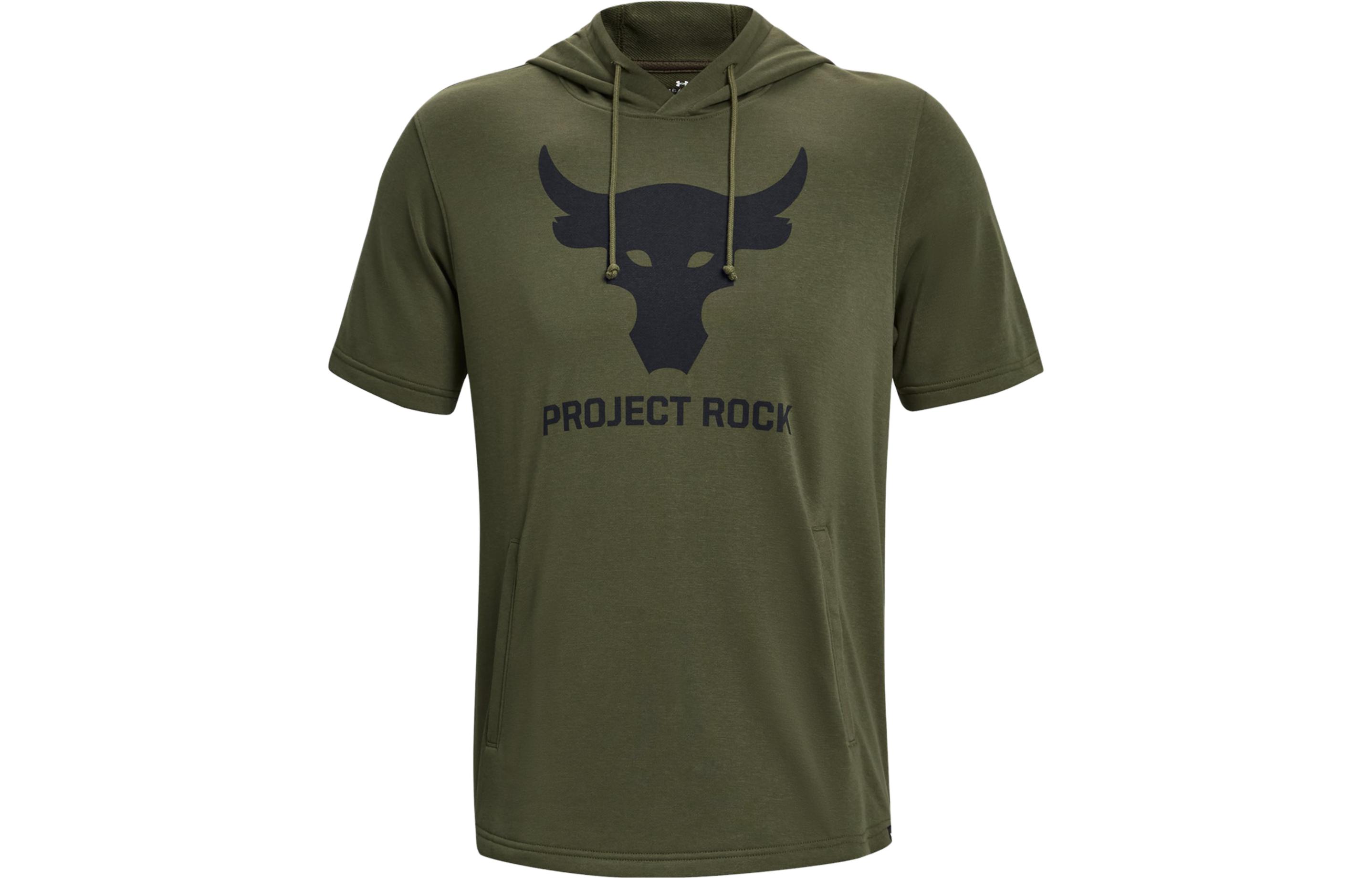 Under Armour Project Rock Logo Short-Sleeve Hoodie Green 1377427-390