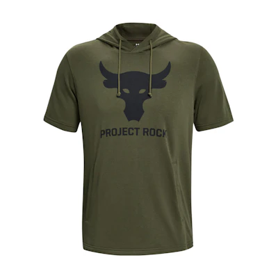 Under Armour Project Rock Logo Short-Sleeve Hoodie Green 1377427-390