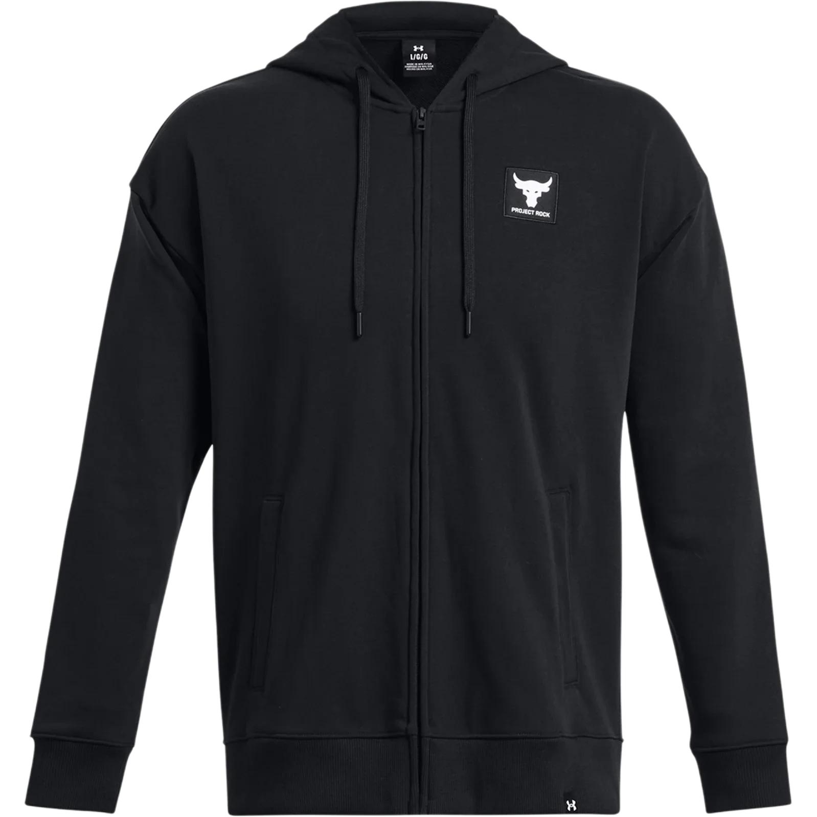 Under Armour Project Rock Mono Full-Zip Hoodie Jacket Black 1383598-001