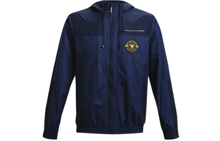 Under Armour Project Rock Navy Blue Printed Hoodie Jacket 1370457-408