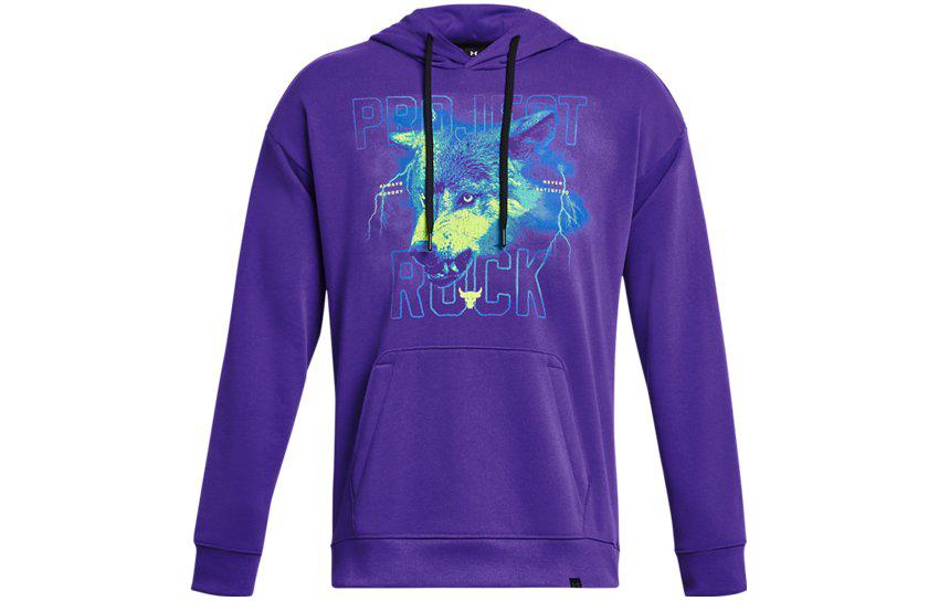 Under Armour Project Rock Purple Heavyweight Cotton Hoodie for Men 1380152-583