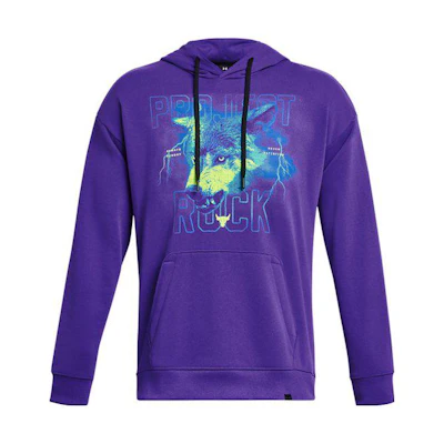 Under Armour Project Rock Purple Heavyweight Cotton Hoodie for Men 1380152-583
