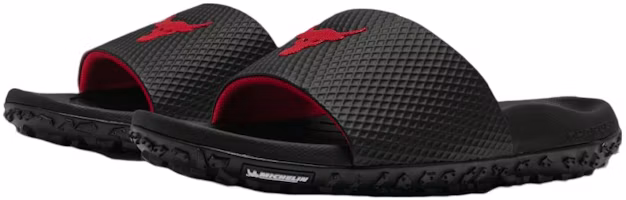 Lookbook Under Armour Project Rock Slide 'Hitam Stealth Abu Ultimate' 3025237-002