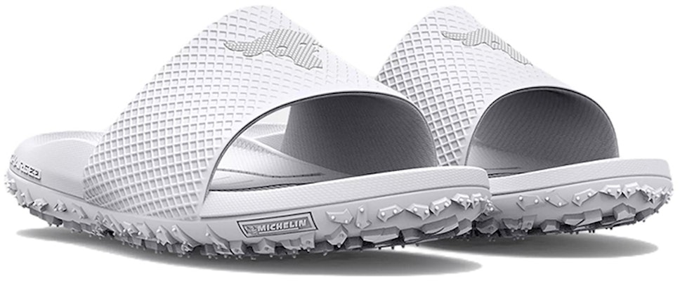 安德玛 Project Rock 拖鞋 '白色光晕灰' 3025237-101 Lookbook 安德玛 Project Rock 拖鞋 '白色光晕灰' 3025237-101