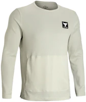 Under Armour Project Rock Waffle Crewneck Sweatshirt Pink Sand Gray 1380536-273 Under Armour Project Rock Waffle Crewneck Sweatshirt Pink Sand Gray 1380536-273