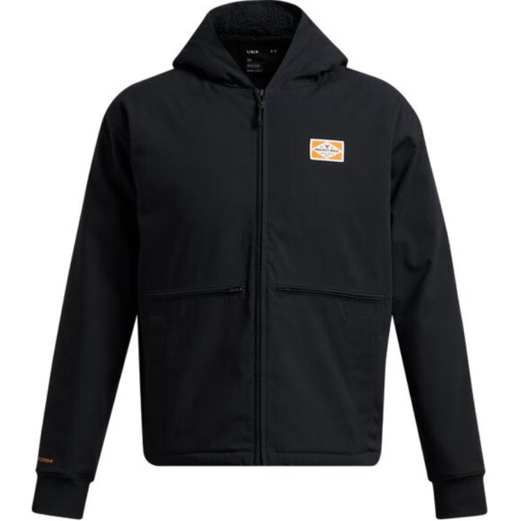 Under Armour Project Rock Woven Training Hoodie Jacket Black 1386904-001