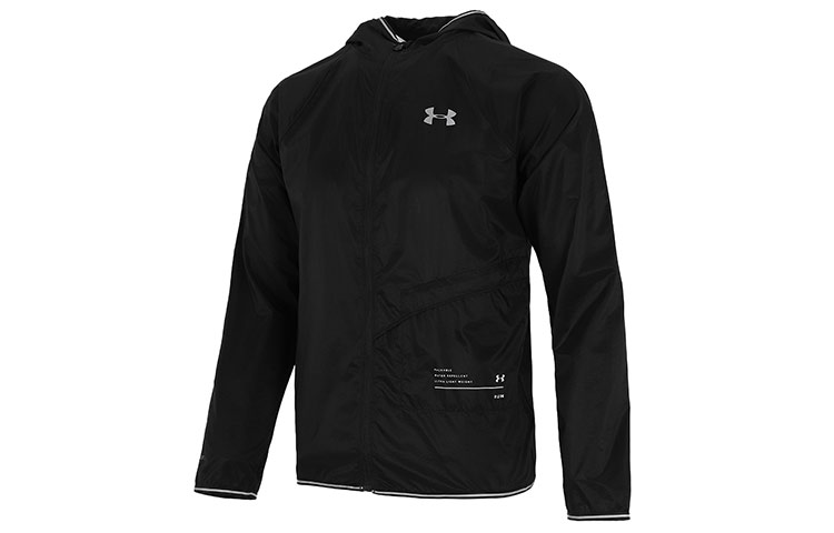 Under Armour Qualifier Storm Black Logo Running Jacket for Men 1326597-001