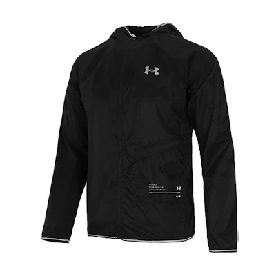Under Armour Qualifier Storm Black Logo Running Jacket for Men 1326597-001